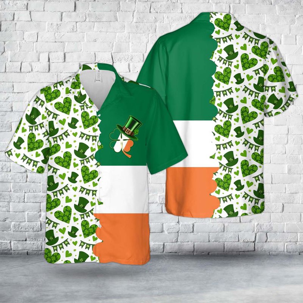 St Patricks Day Hawaiian Shirt, Irish St Patrick's Day Hawaiian Shirt, Shamrock Aloha Shirt