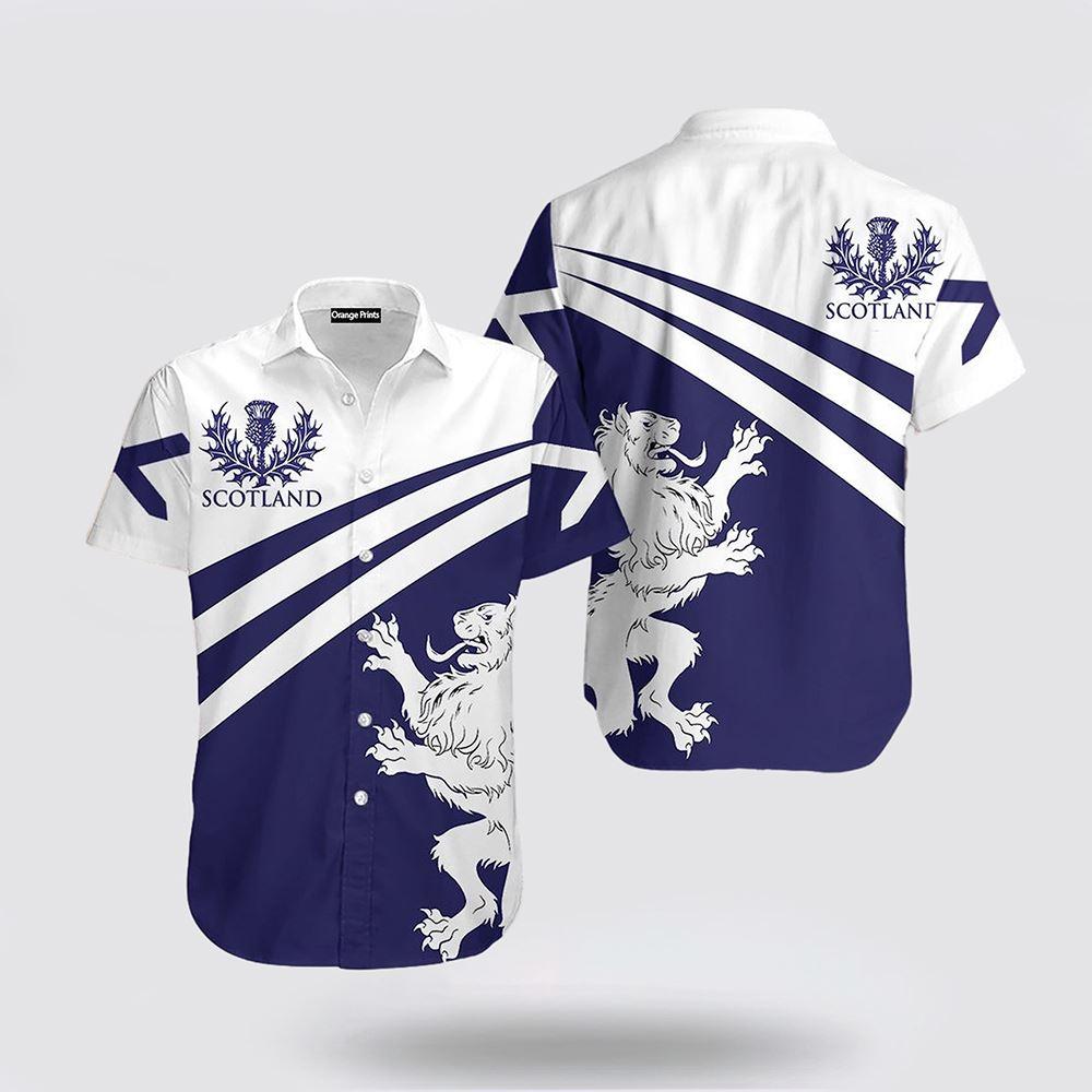 St Patrick's Day Hawaiian Shirt, Scotland FLag Thistle Lion St Patrick's Day Hawaiian Shirt, St Patricks Day Shirts