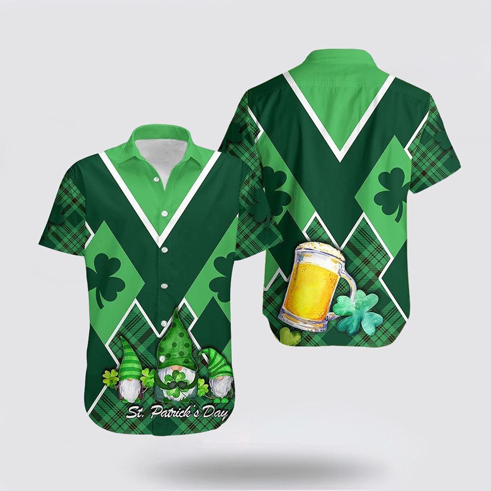 St Patrick's Day Hawaiian Shirt, St. Patrick s Day Ireland Gnome Hawaiian Shirt Shamrock, St Patricks Day Shirts