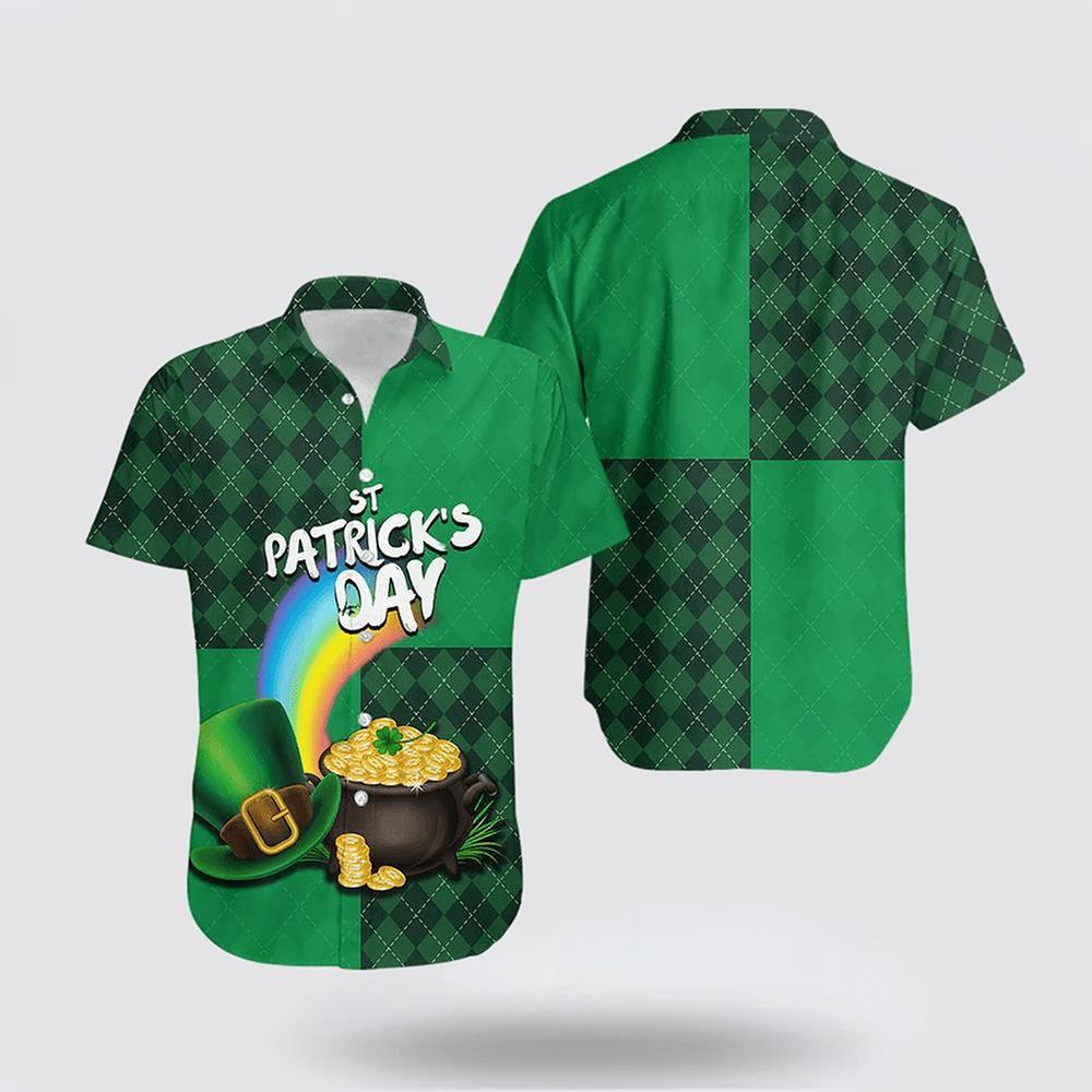 St Patrick's Day Hawaiian Shirt, St Patrick's DayRainbow Grass Hawaiian Shirt, St Patricks Day Shirts