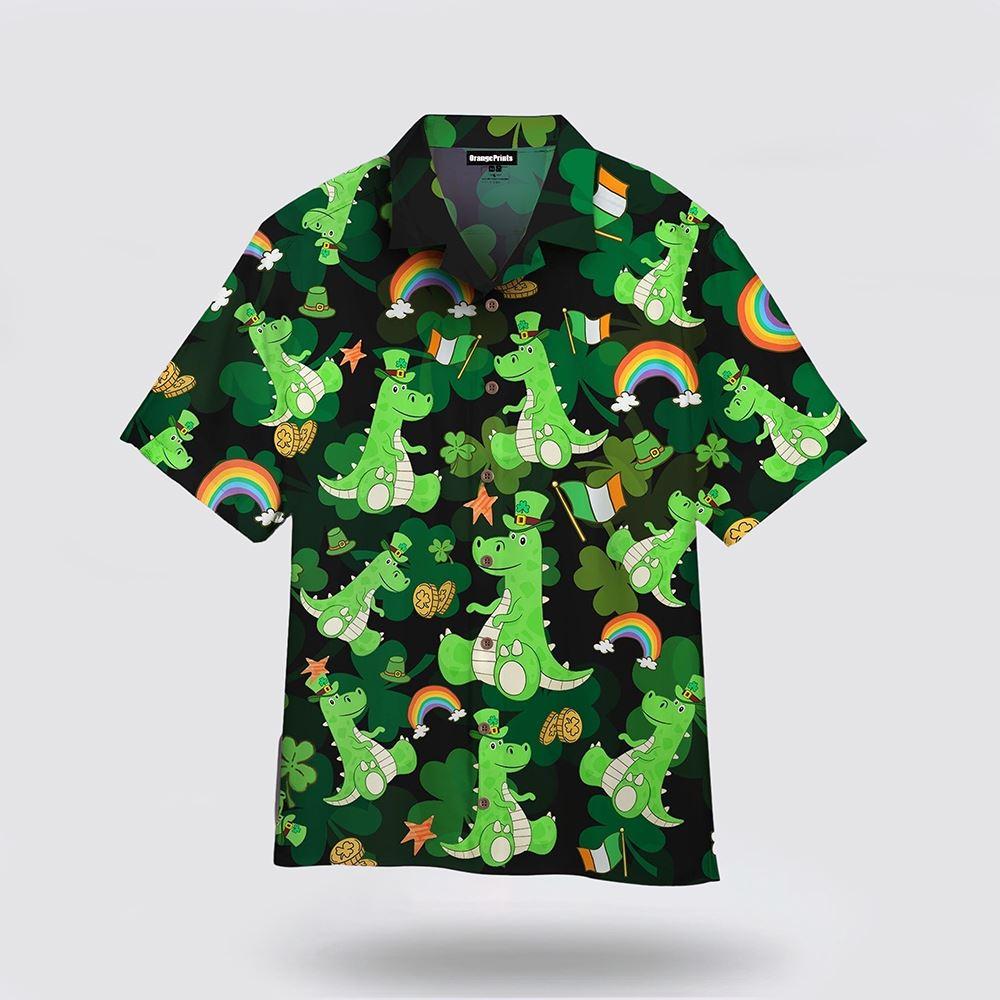 St Patrick's Day Hawaiian Shirt, T Rex Love St Patrick Day Hawaiian Shirt, St Patricks Day Shirts
