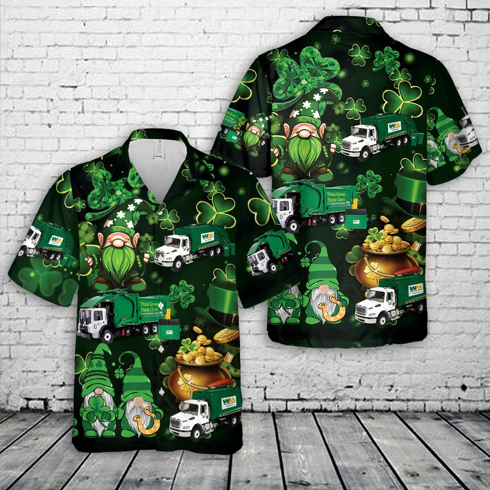 St Patricks Day Hawaiian Shirt, Waste Management, St Patrick's Day Hawaiian Shirt