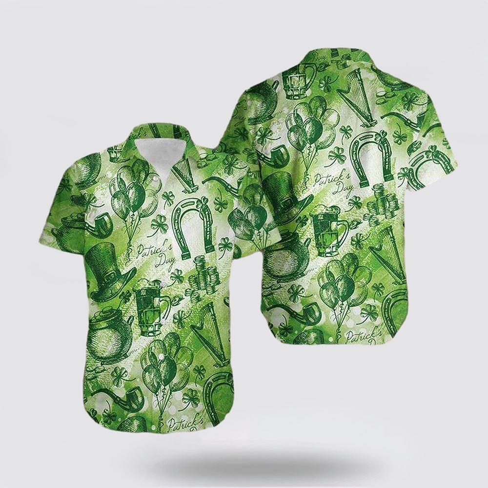 St Patrick's Day Hawaiian Shirt, Whole Green SaintPatrick's Day Vintage Hawaiian Shirt, St Patricks Day Shirts