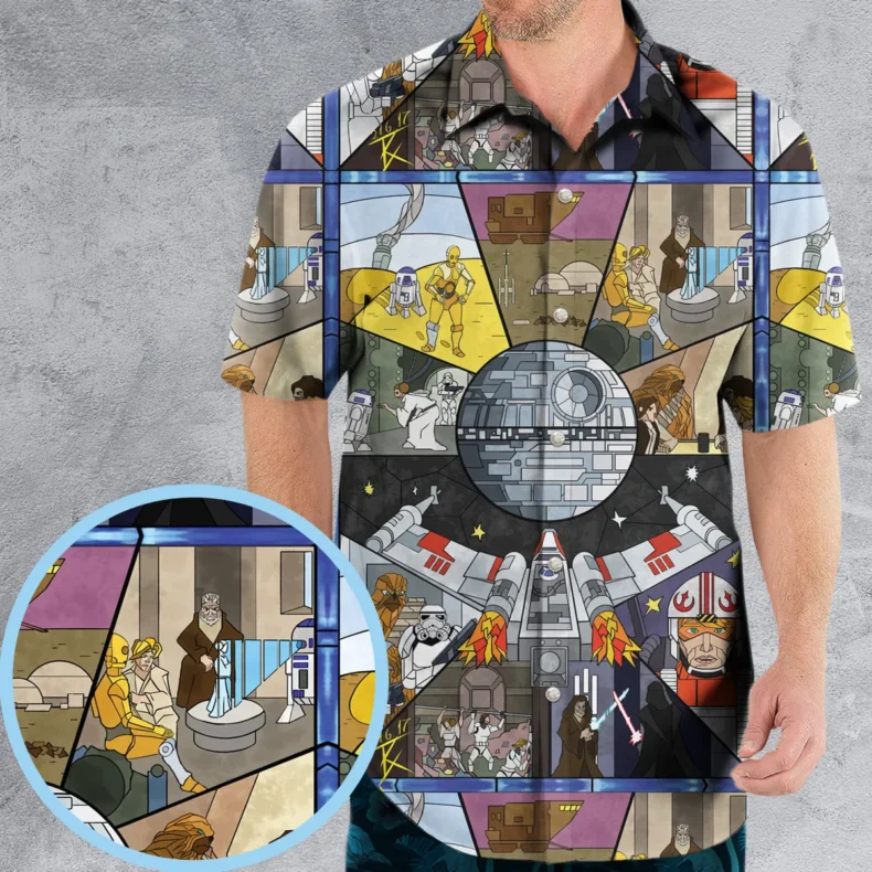 Stained Glass Star Wars Hawaiian Shirt