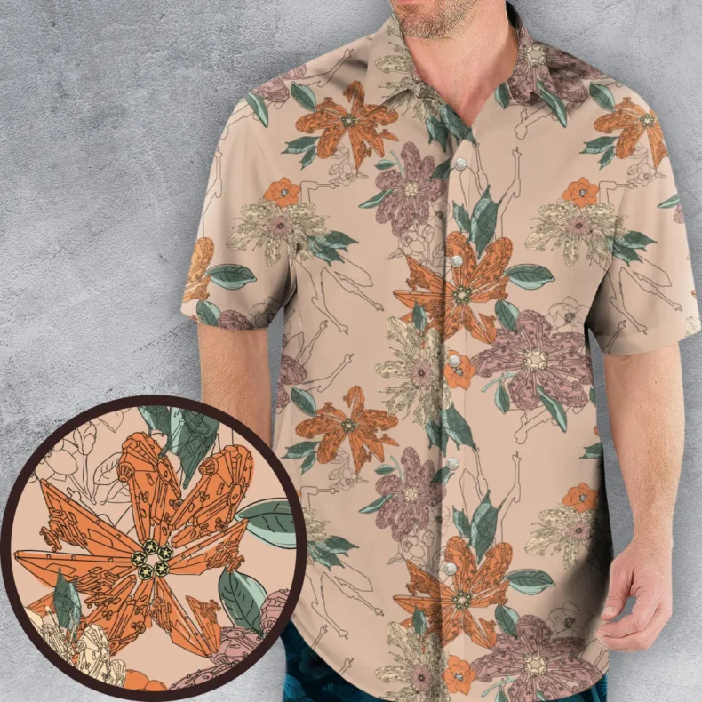 Star Wars Ships Floral Pattern Hawaiian Shirt