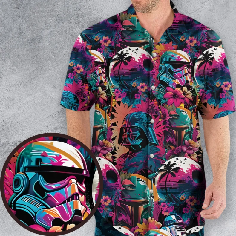 Star Wars Synthwave Hawaiian Shirt
