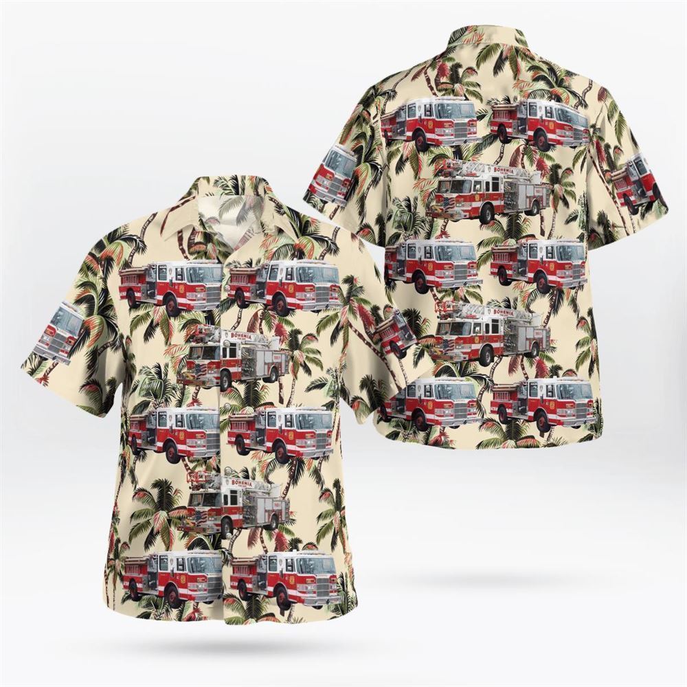 Stockholm, NJ, Hardyston Township Fire Department Hawaiian Shirt - Gifts For Firefighters In Stockholm
