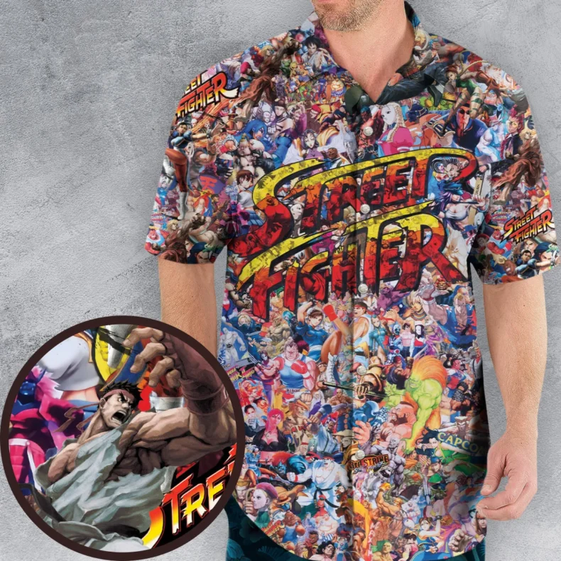 Street Fighter Colorful Pattern Hawaiian Shirt