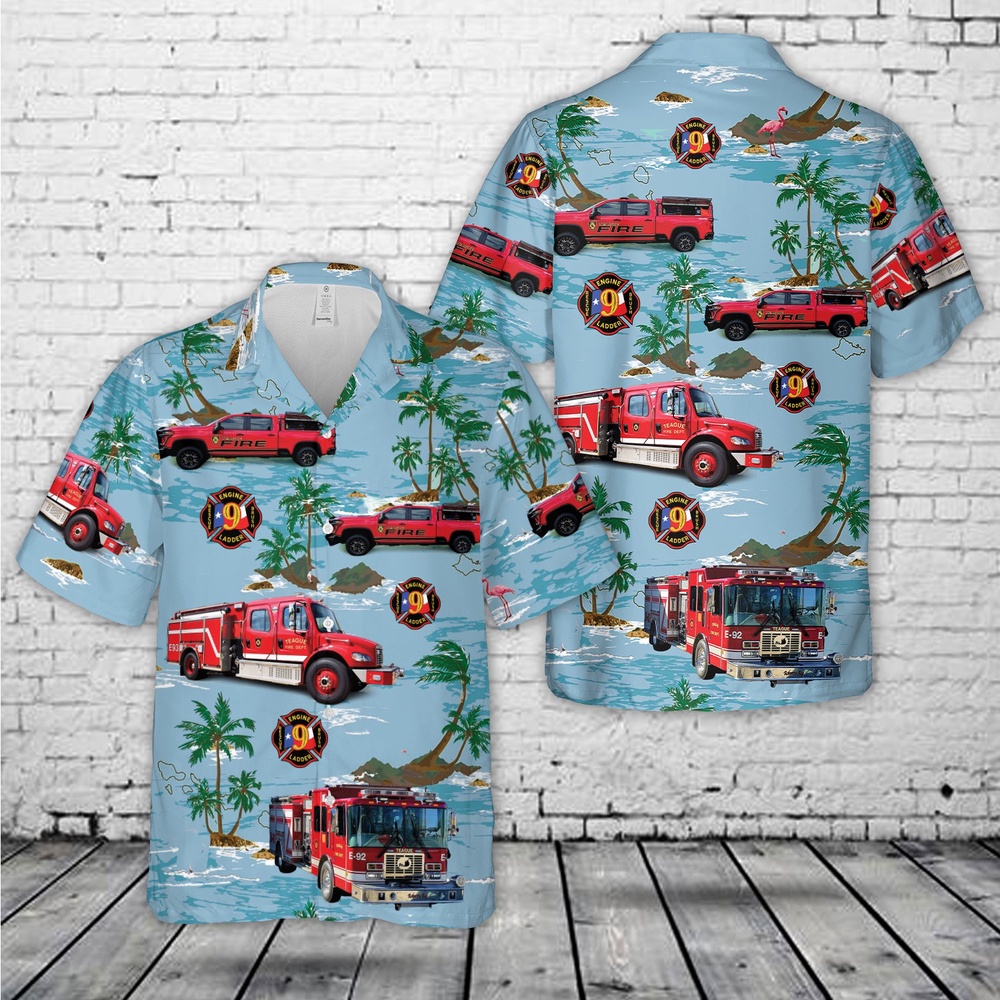 Teague Volunteer Fire Department, Texas Hawaiian Shirt, Texas Hawaii Shirt, Texas Shirt