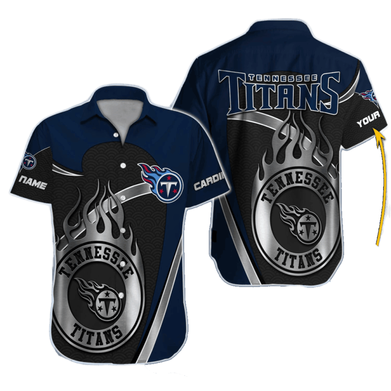 Tennessee Titans Hibiscus Blitz Hawaiian Shirt