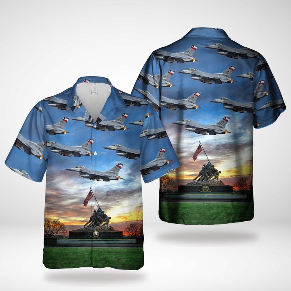 Texas Air National Guard 149th Fighter Wing General Dynamics F-16C Fighting Falcon (401) Hawaiian Shirt, Texas Hawaii Shirt