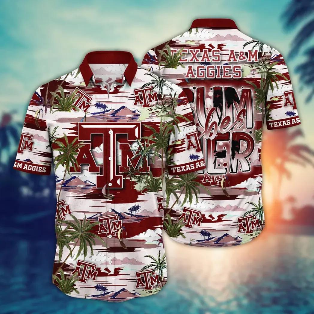 Texas A&M Aggies NCAA Flower Aloha Hawaiian Shirt 9, NCAA Hawaiian Shirt