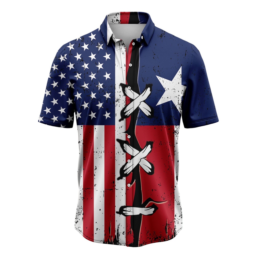 Texas American Flag Hawaiian Shirt, Texas Hawaii Shirt, Texas Shirt
