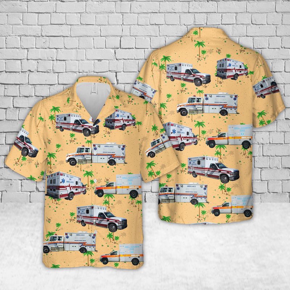 Texas Bell County EMS Hawaiian Shirt, Texas Hawaii Shirt, Texas Shirt