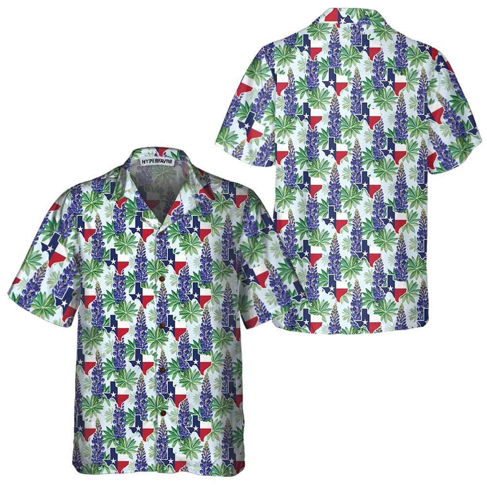 Texas Bluebonnet Hawaiian Shirt, Texas Hawaii Shirt, Texas Shirt