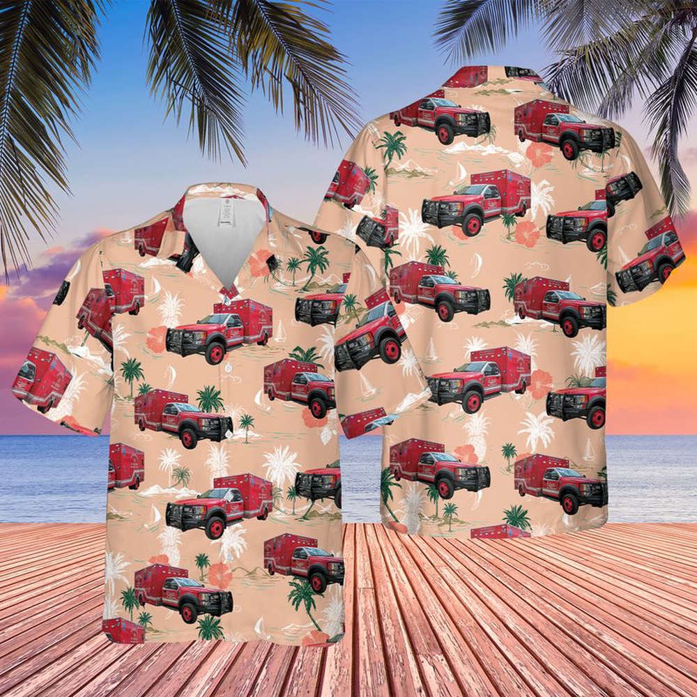 Texas City of New Braunfels Fire Department Ambulance Hawaiian Shirt, Texas Hawaii Shirt, Texas Shirt