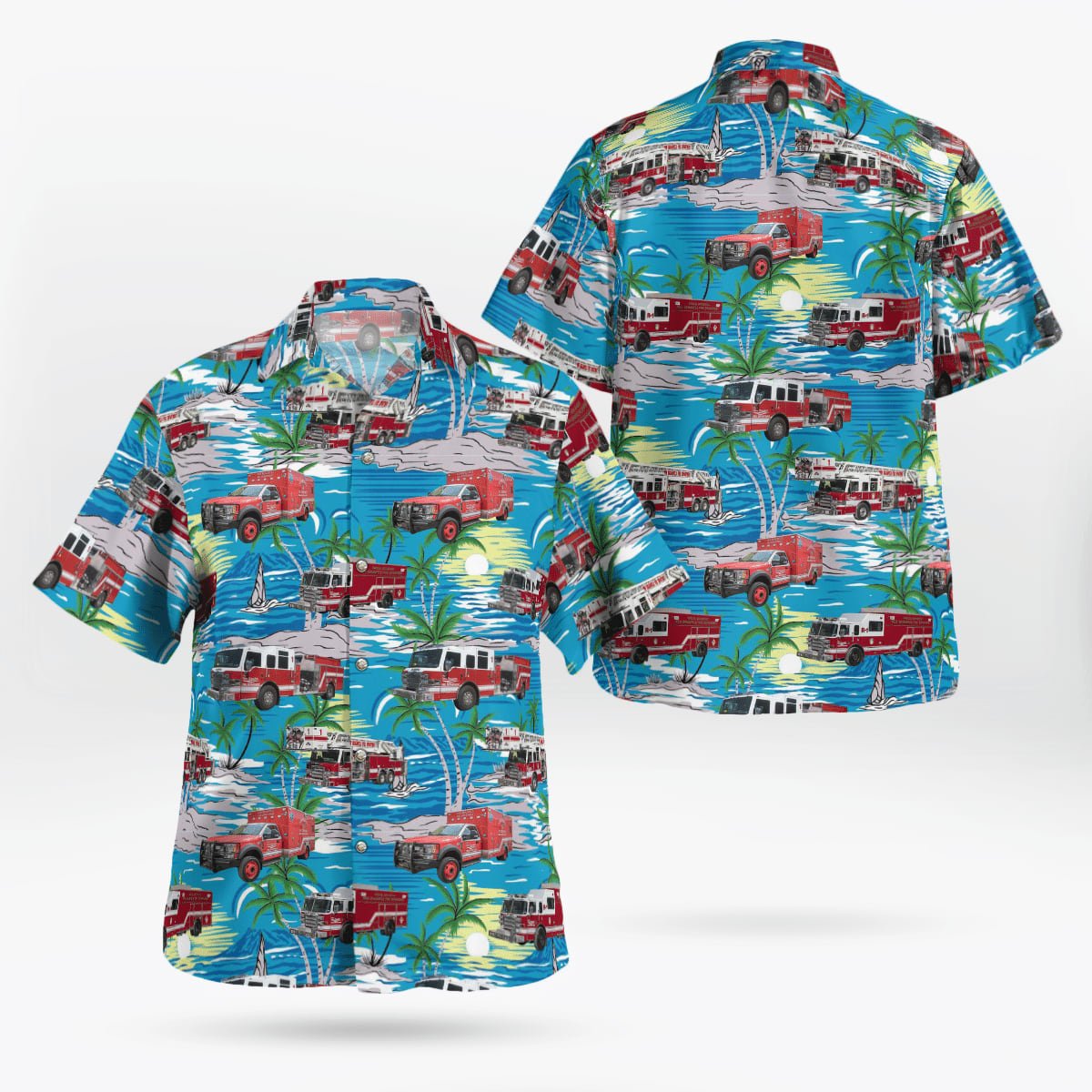 Texas City of New Braunfels Fire Department Hawaiian Shirt - Gifts For Firefighters In Texas City