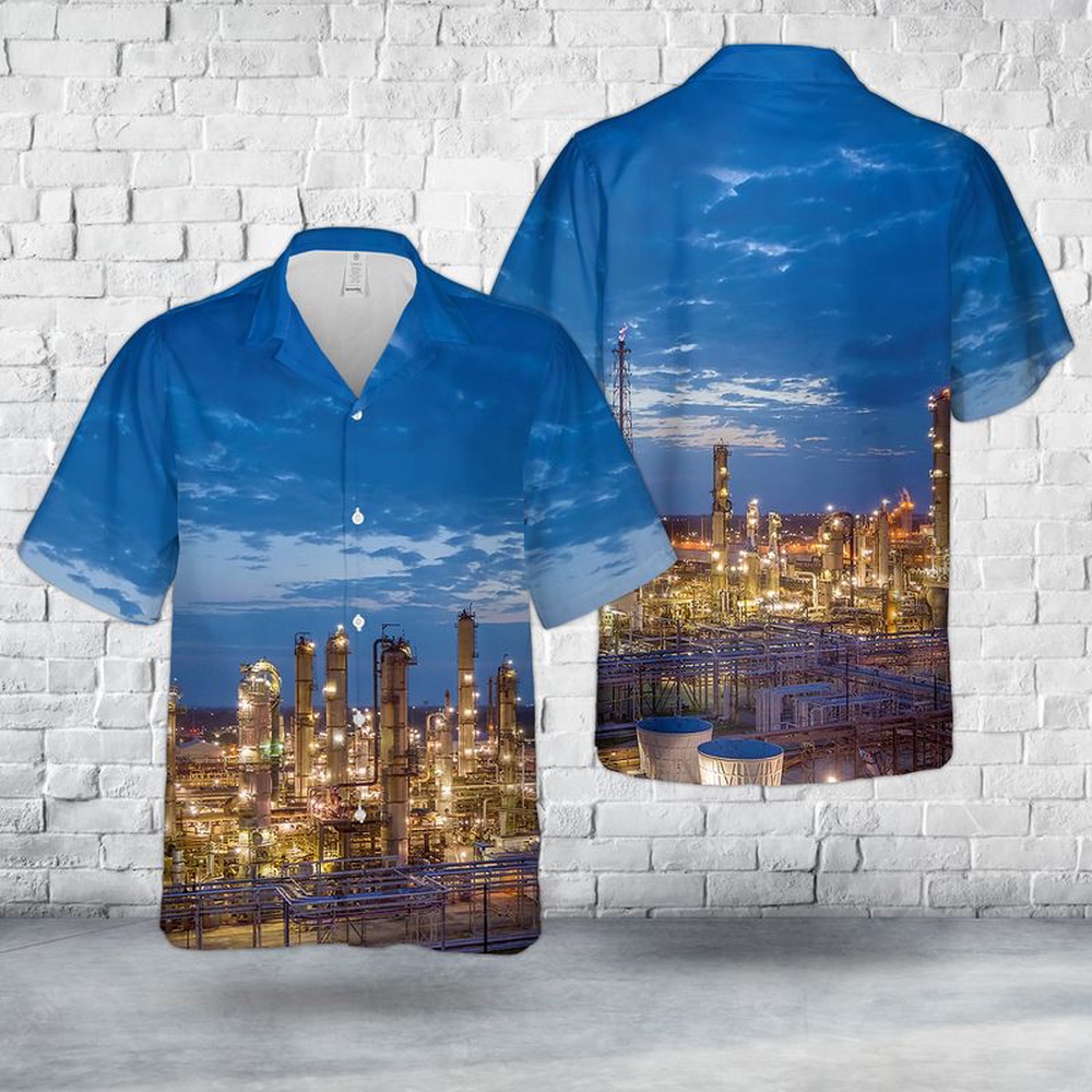 Texas City, Texas, Galveston Bay Refinery Marathon Petroleum Corporation Hawaiian Shirt, Texas Hawaii Shirt, Texas Shirt