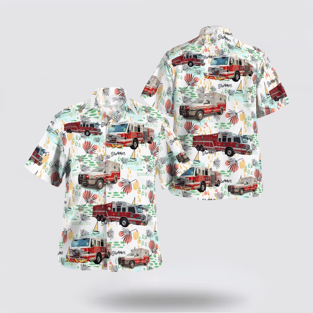 Texas Longhorn Hawaiian Shirt, Houston Texas Community Volunteer Fire Department Hawaiian Shirt