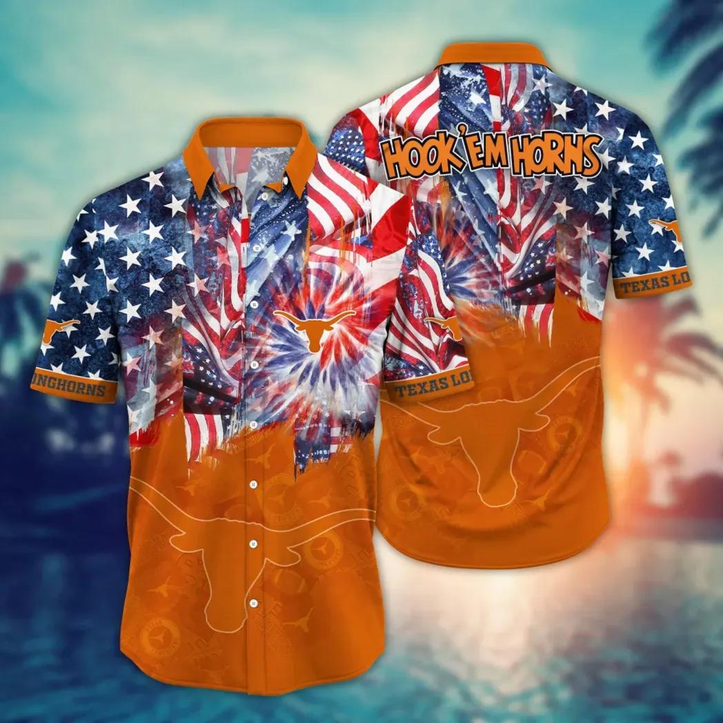 Texas Longhorns NCAA Flower Aloha Hawaiian Shirt 10, NCAA Hawaiian Shirt
