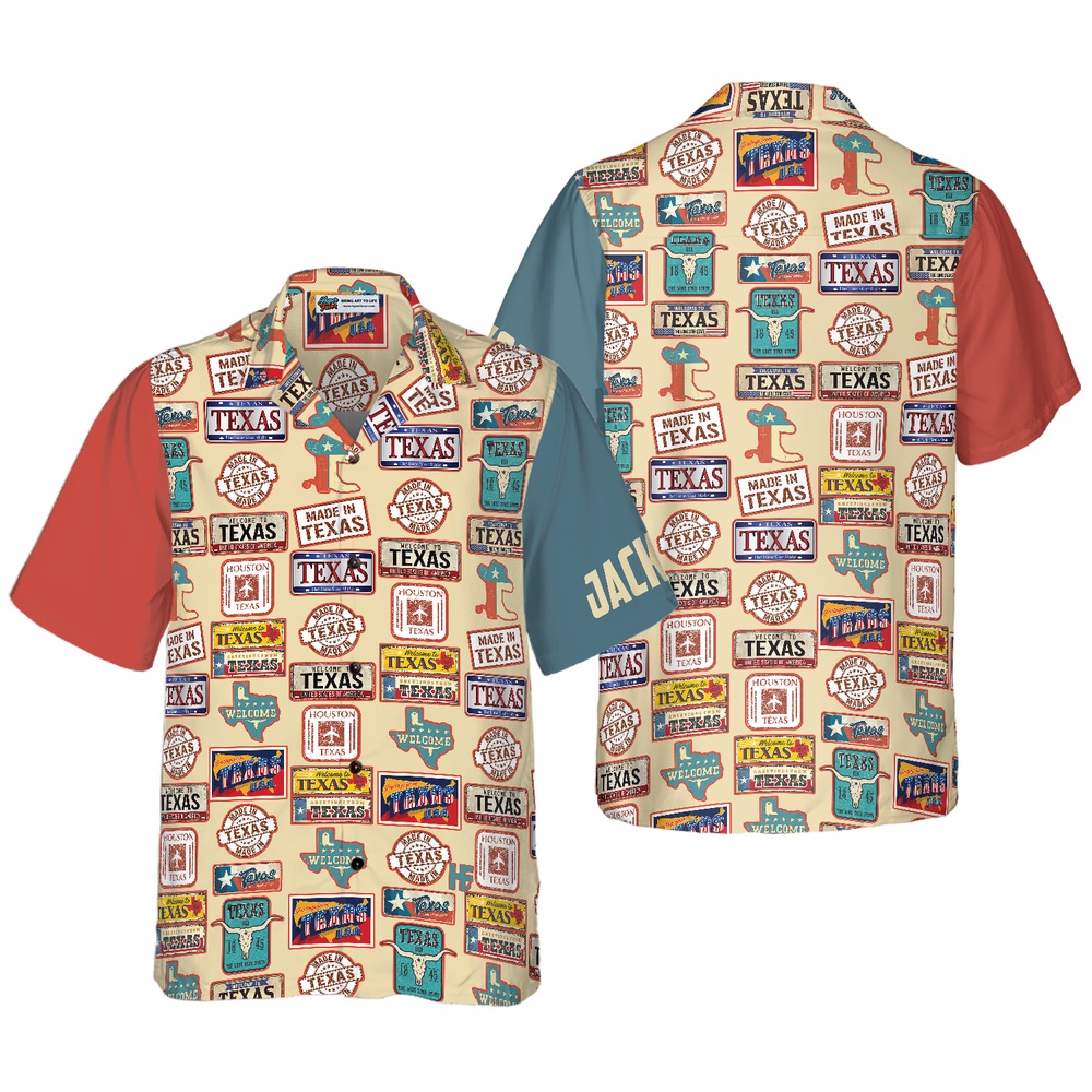 Texas Plates Signs Custom Hawaiian Shirt, Texas Hawaii Shirt, Texas Shirt
