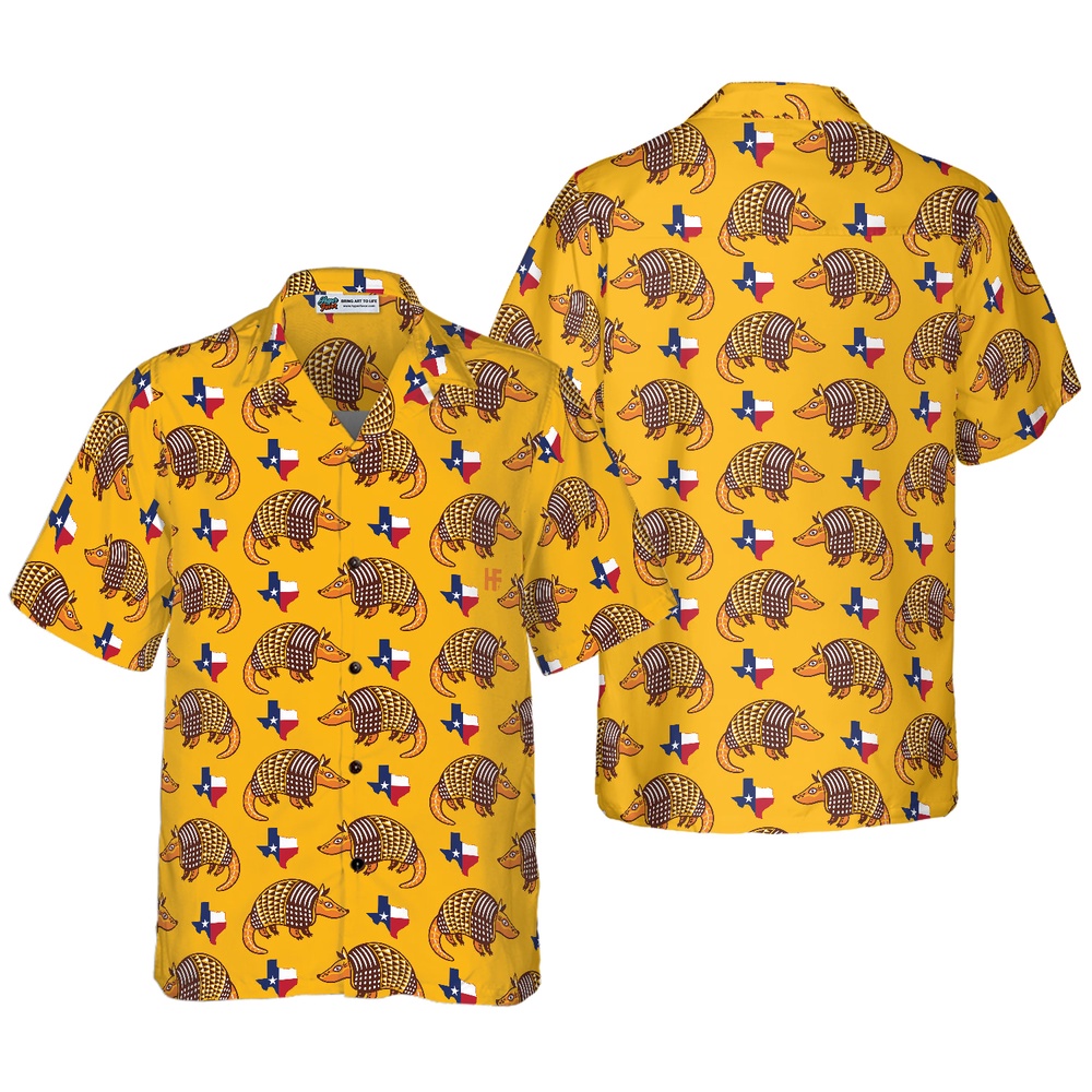 Texas Proud Armadillo Hawaiian Shirt, Texas Hawaii Shirt, Texas Shirt