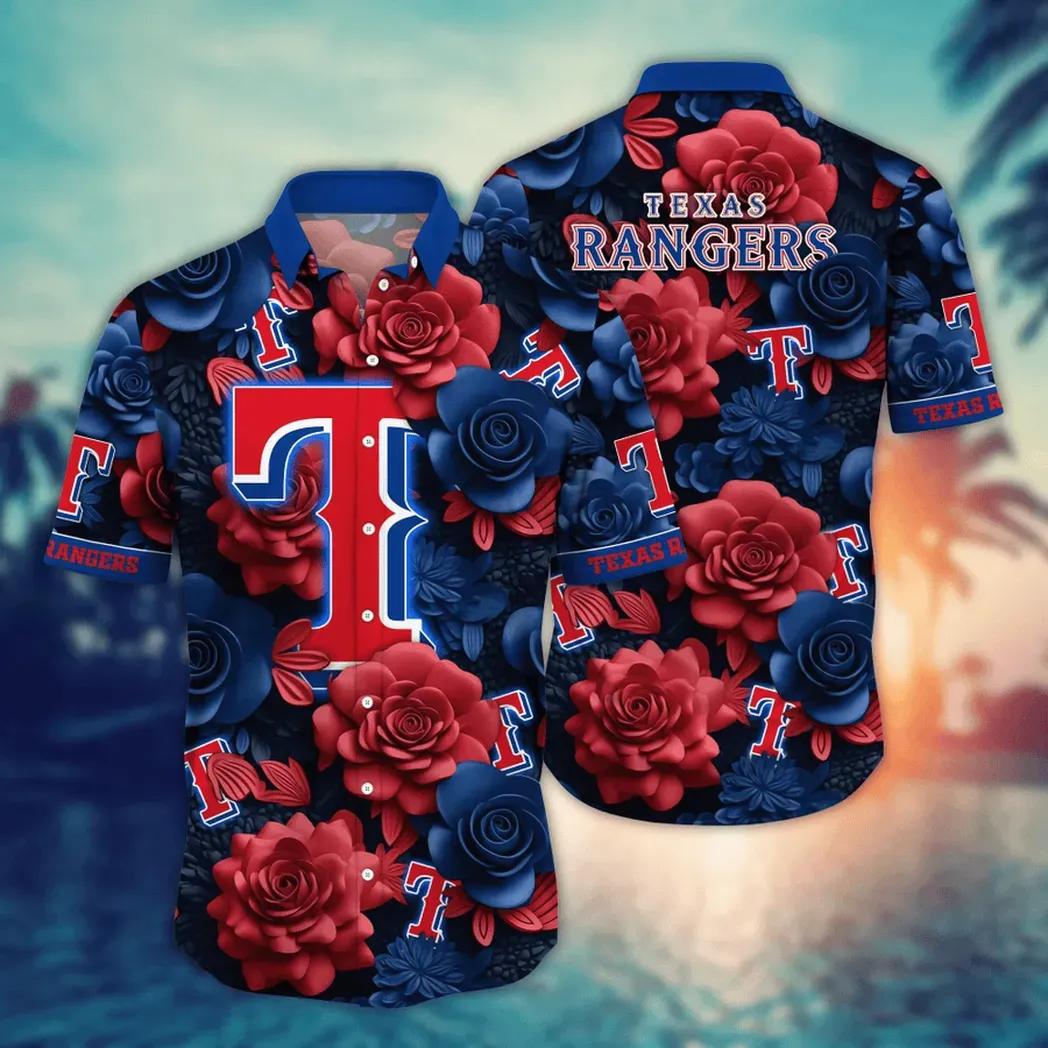 Texas Rangers MLB Flower Aloha Hawaiian Shirt 19, MLB Hawaiian Shirt