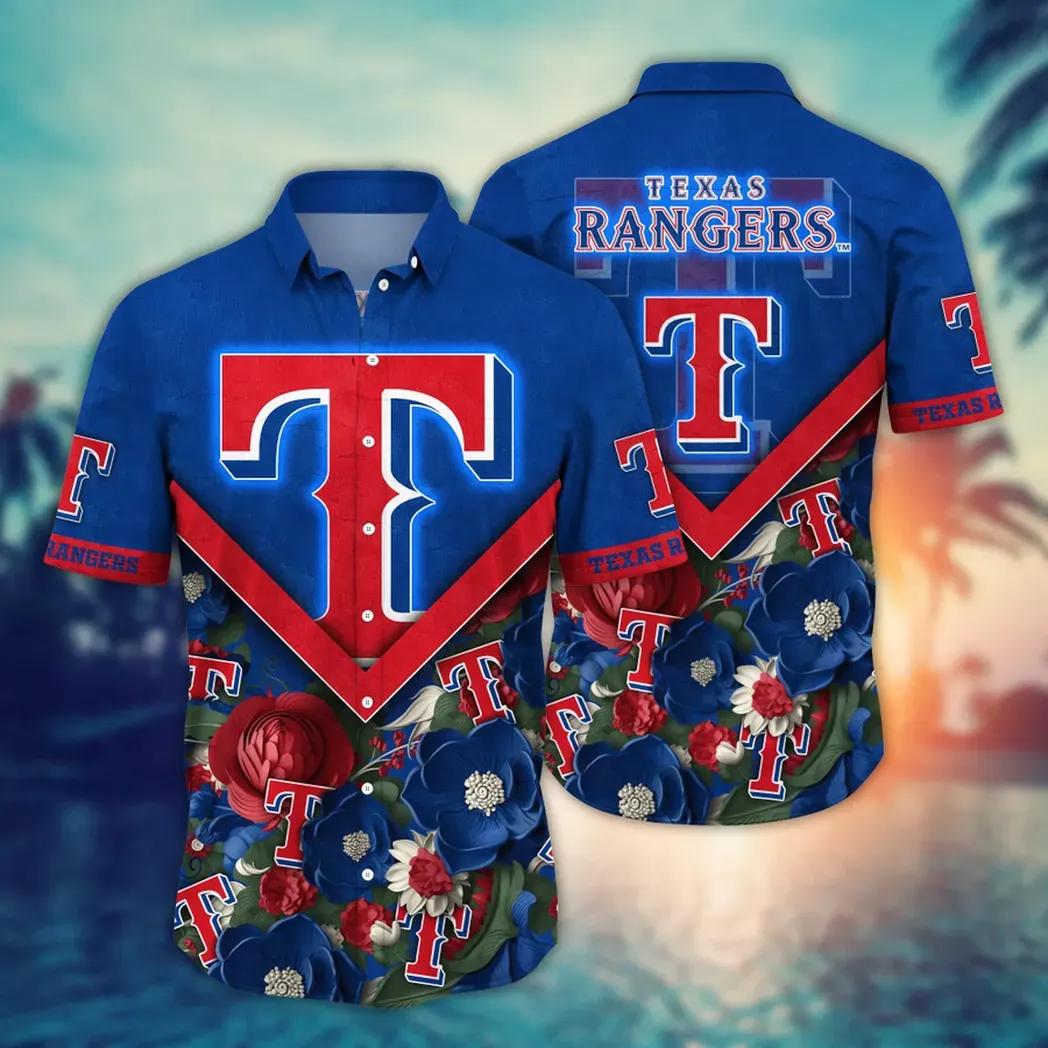 Texas Rangers MLB Flower Aloha Hawaiian Shirt 8, MLB Hawaiian Shirt