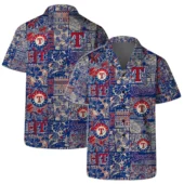 Texas Rangers Vintage Patchwork Hawaiian Shirt