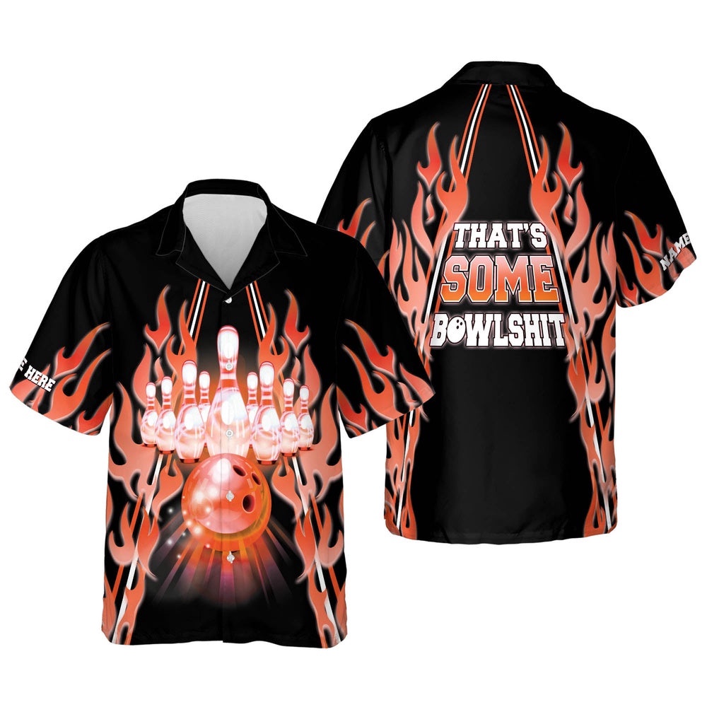 That's Some Bowlshit Hawaiian Shirt, Custom Bowling Shirt, Custom Team Bowling Hawaiian Shirt