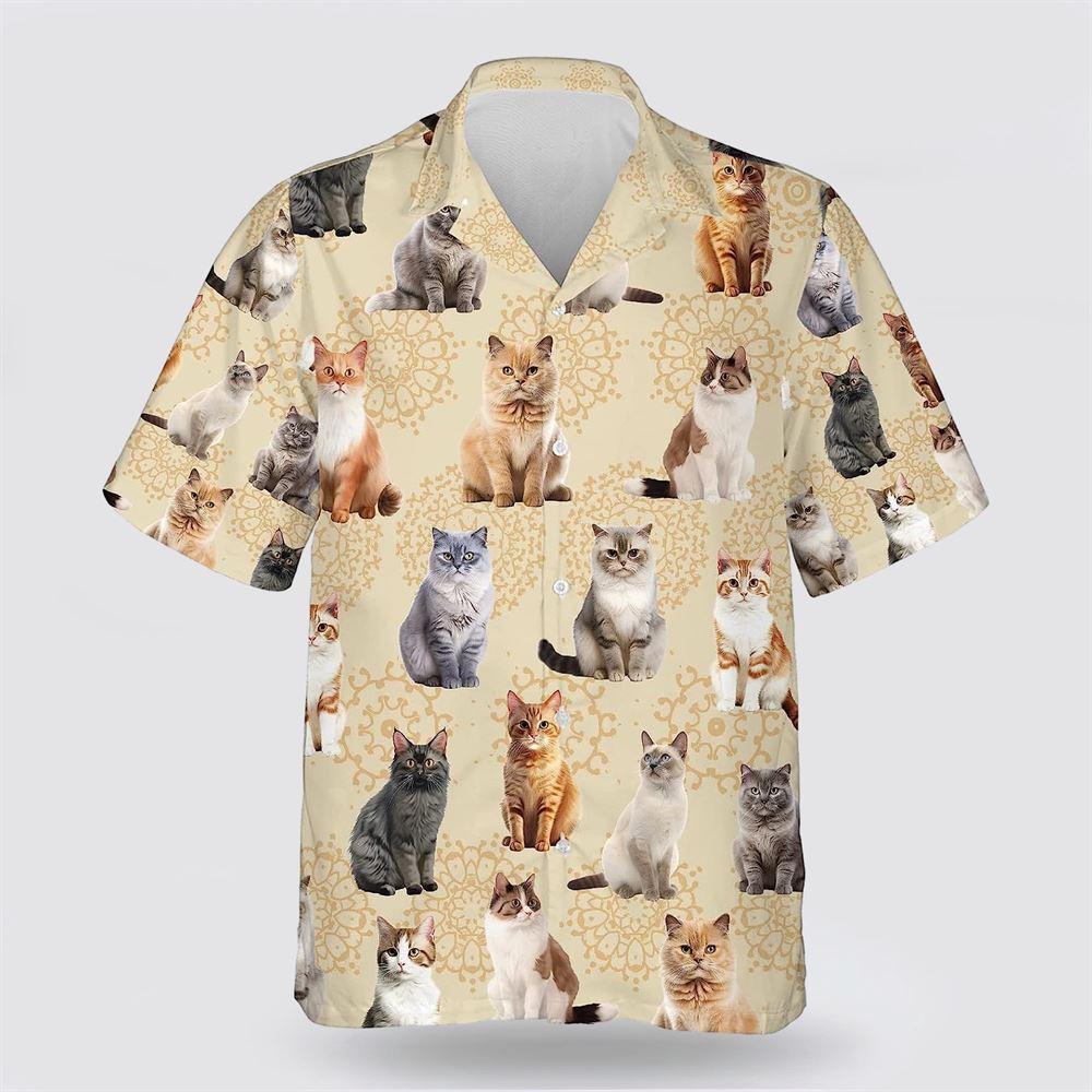 The Cat On The Yellow Background Hawaiin Shirt - Gifts For Pet Lover