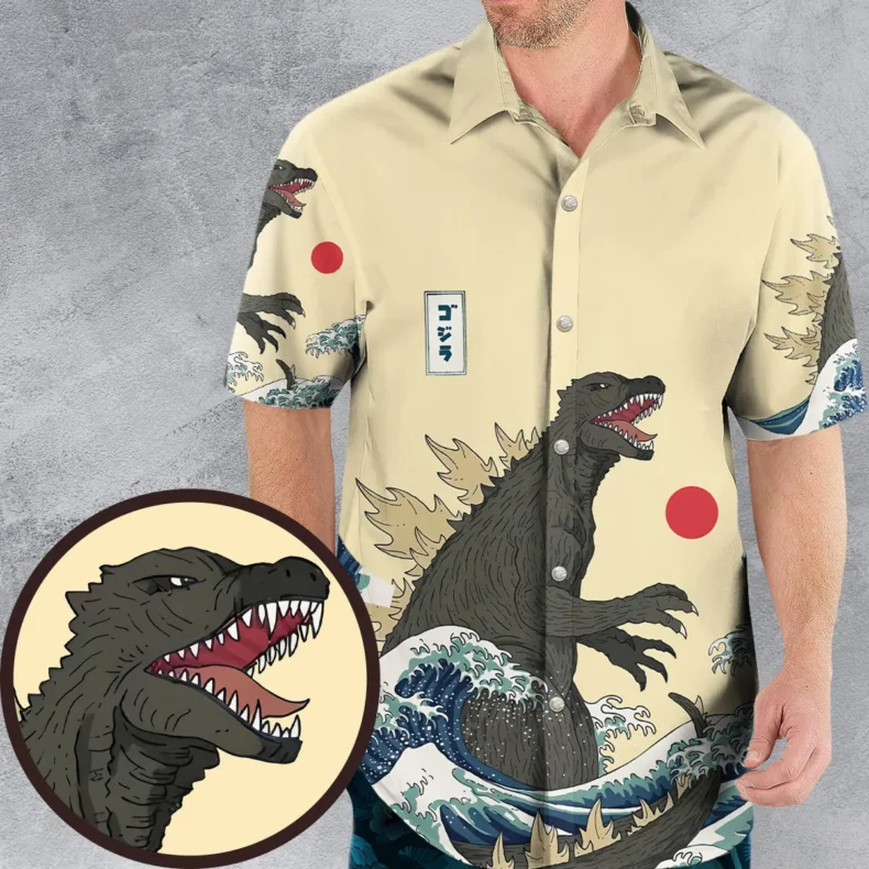 The Great Godzilla off Kanagawa Hawaiian Shirt