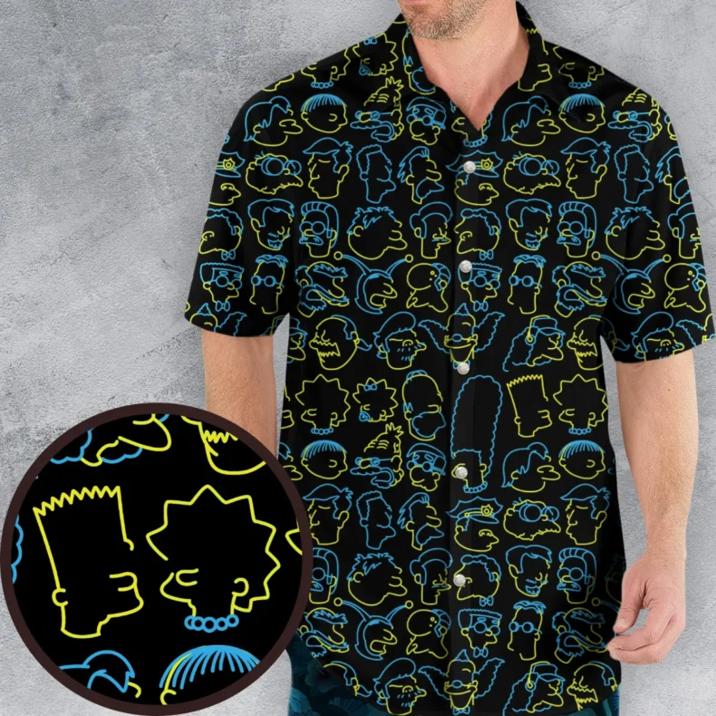 The Simpsons Neon Hawaiian Shirt