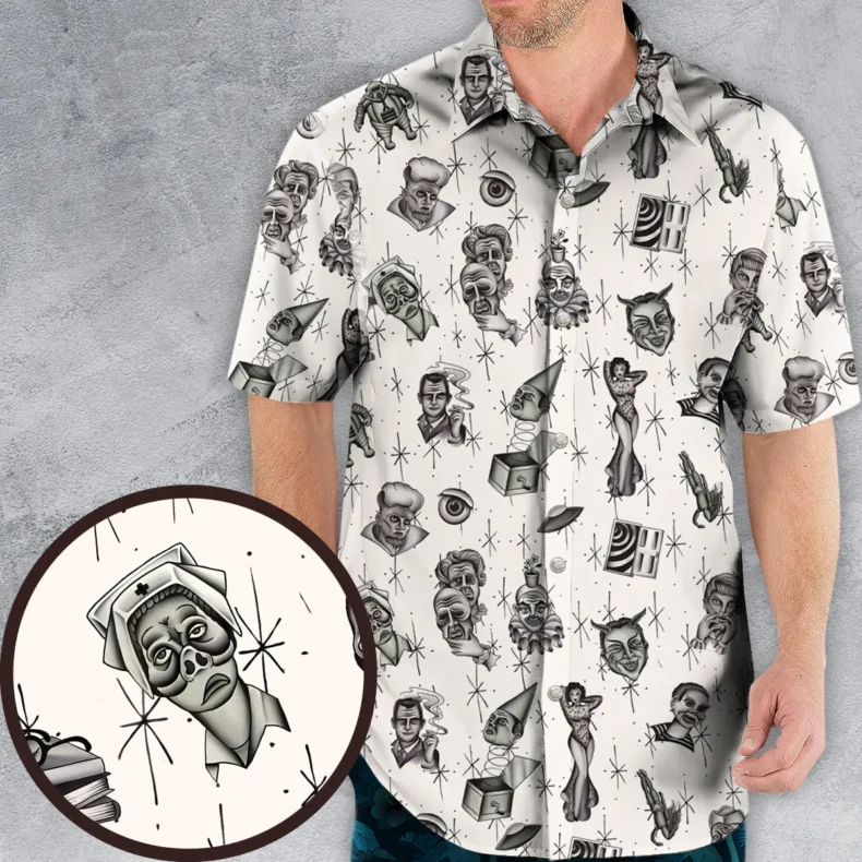 The Twilight Zone Characters Pattern Hawaiian Shirt