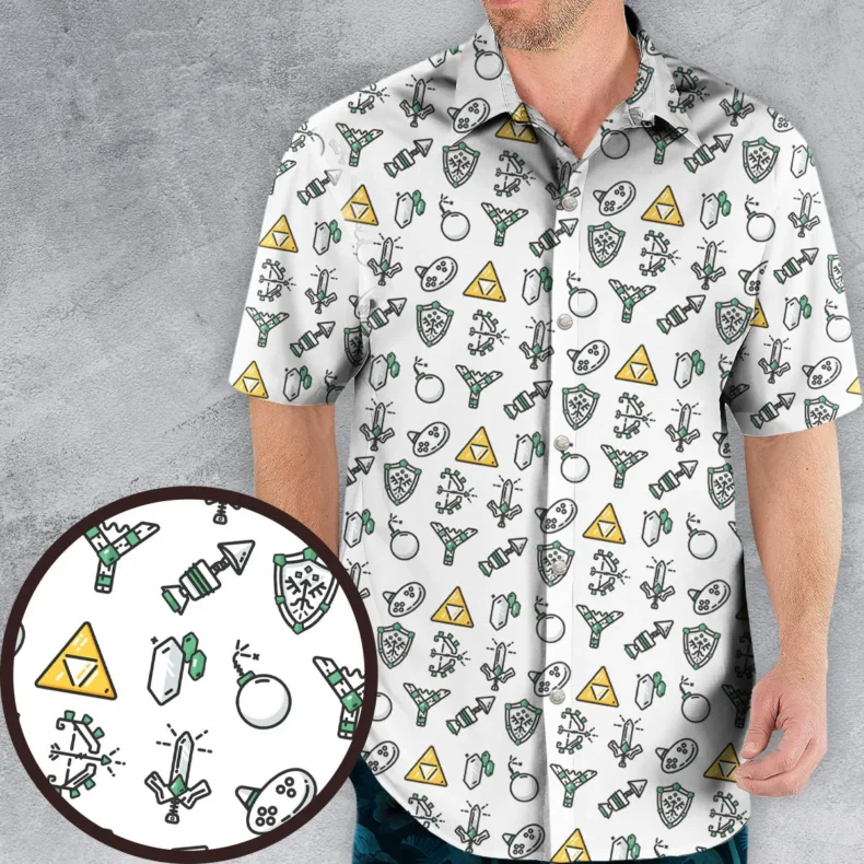 The Zelda Pixel Style Hawaiian Shirt