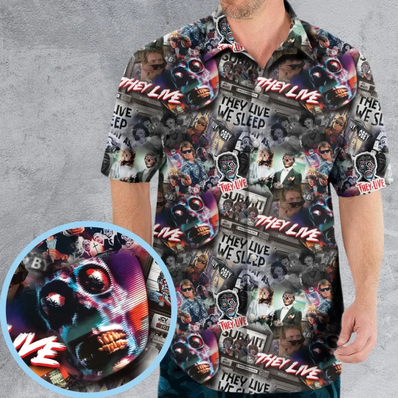 They Live Seamless Pattern Hawaiian Shirt