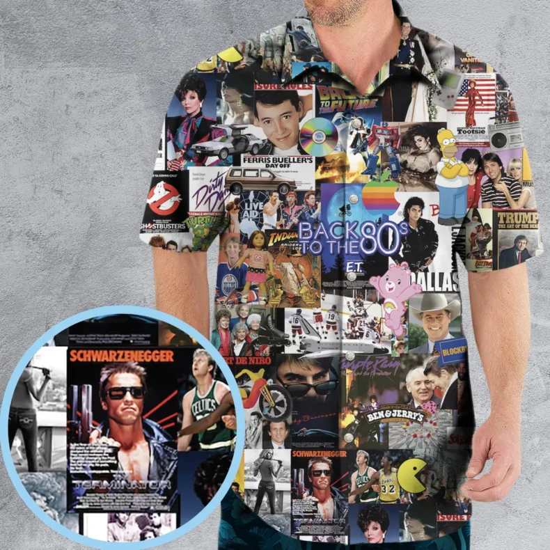 Throwback 80s Classic Movies Hawaiian Shirt