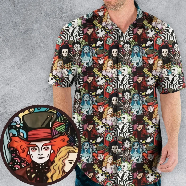 Tim Burton Characters Halloween Hawaiian Shirt