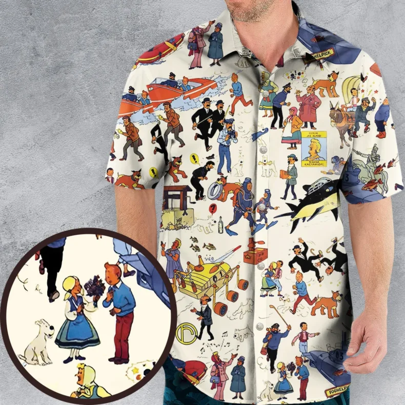 Tintin Adventure Kuifje Hawaiian Shirt