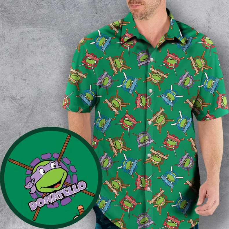 TMNT Characters Pattern Hawaiian Shirt