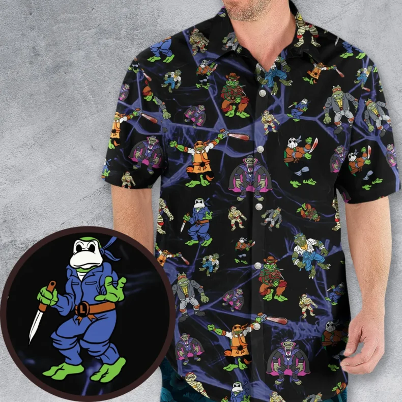 TMNT Universal Monsters And Sewer Slasher Toys Hawaiian Shirt