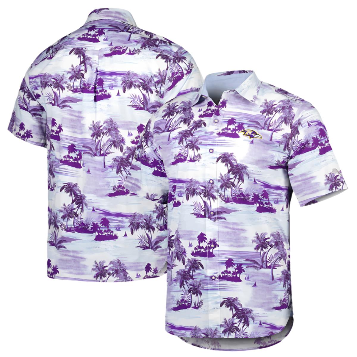 Tommy Bahama Baltimore Ravens Hawaiian Shirt Purple