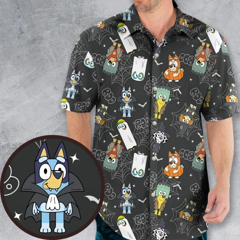 Trick Or Treat Heeler Halloween Bluey Hawaiian Shirt