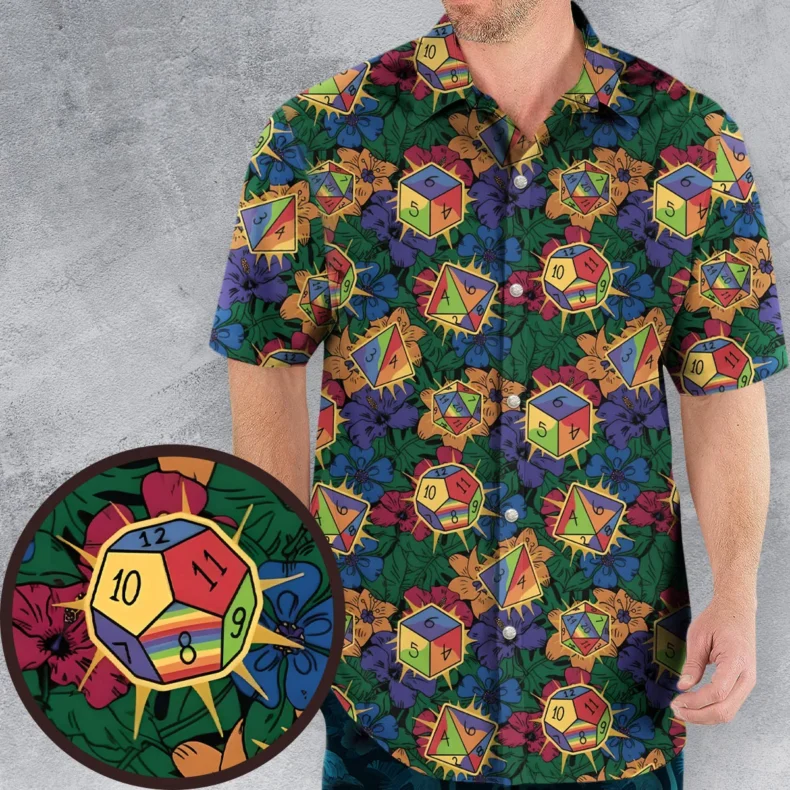 Tropical Dice DnD Hawaiian Shirt