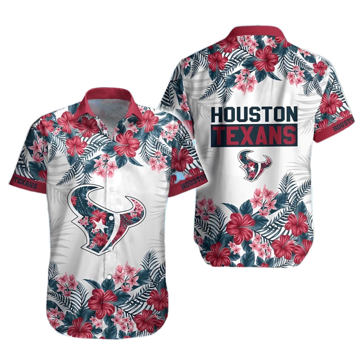 Tropical Hibicus Houston Texans Hawaiian Shirt
