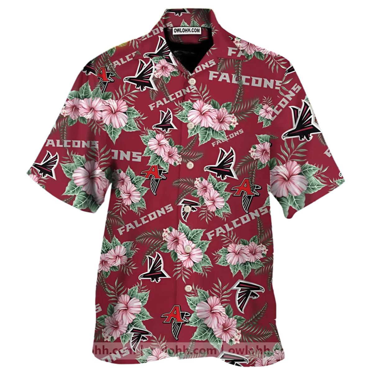 Tropical Hibiscus Atlanta Falcons Hawaiian Shirt