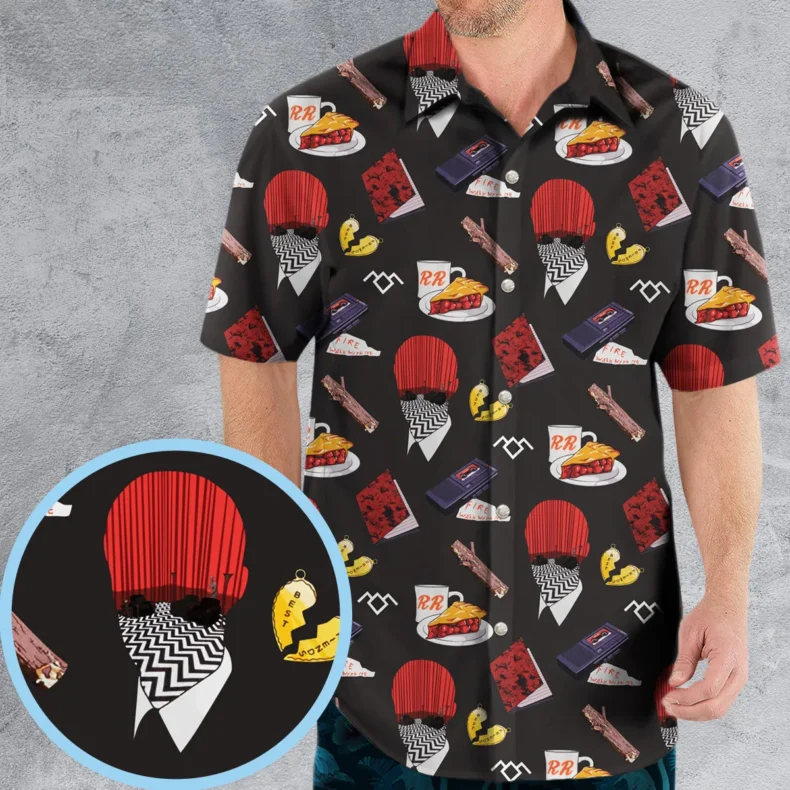 Twin Peaks Pattern Hawaiian Shirt