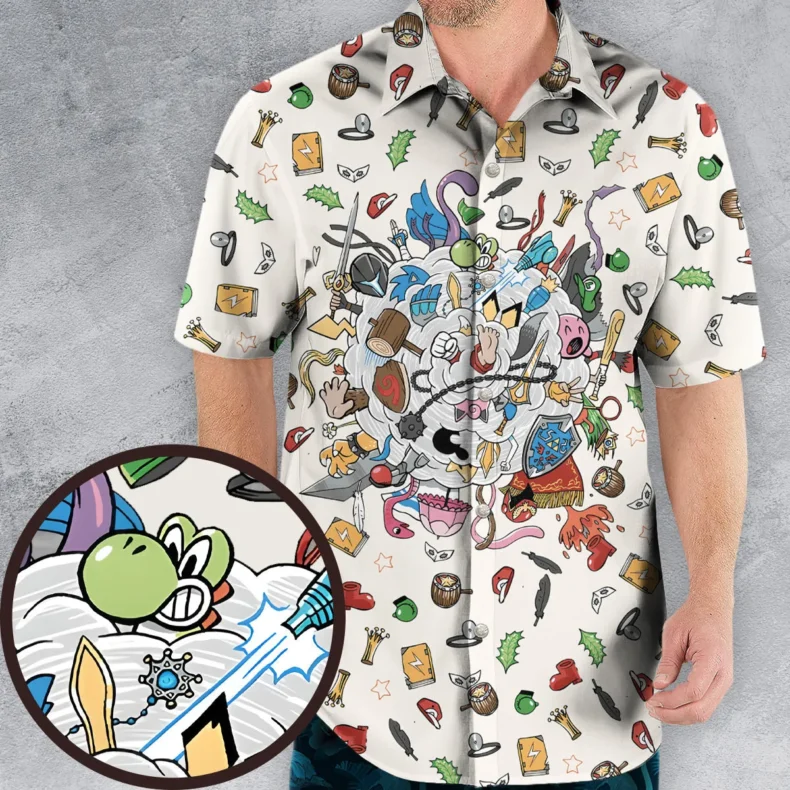 Ultimate Smash Cloud Super Smash Bros Hawaiian Shirt