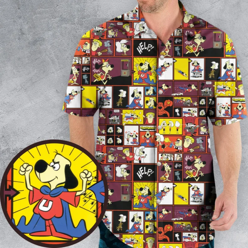 Underdog Cartoon Pattern Hawaiian Shirt