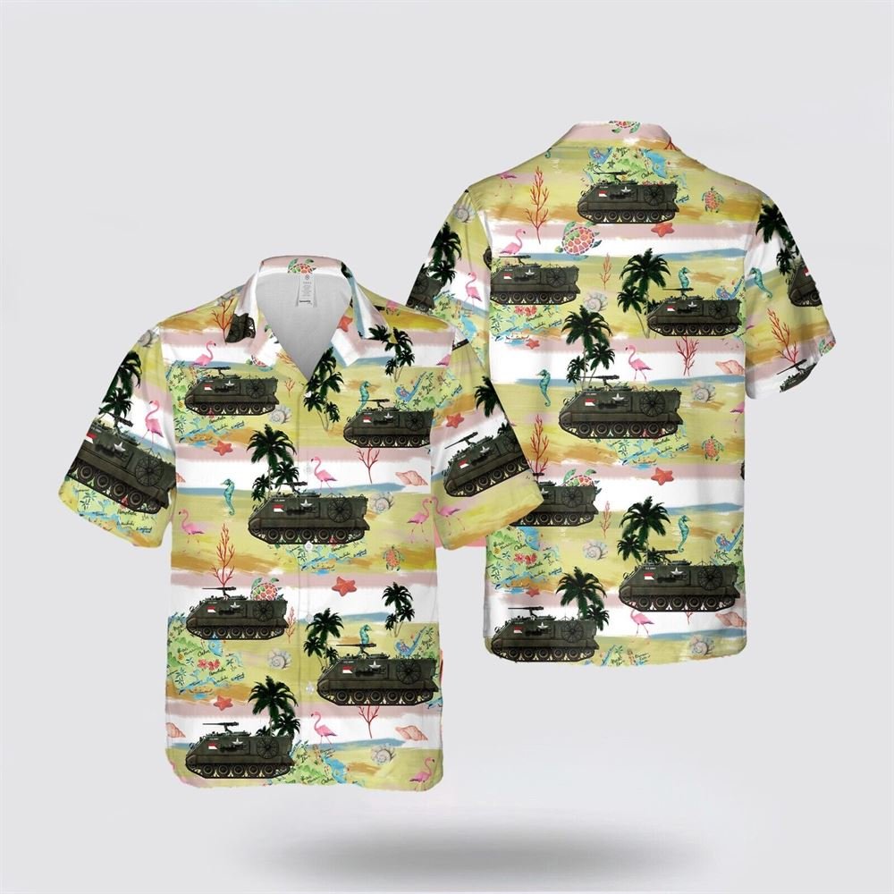 United States Army M106 Mortar Carrier Viet Nam 1970s Hawaiian Shirt - Gift For Military Personnel